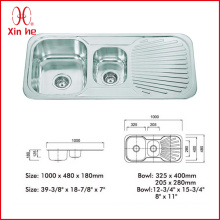 Double Draining Board Sink 304 stainless steel